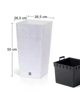 Kvetináče a truhlíky NABBI DRTS265 plastový kvetináč 26,5 cm biela