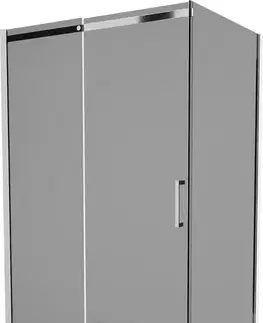 Vane MEXEN/S - Omega sprchovací kút 130 x 80, grafit, chróm + vanička vrátane sifónu 825-130-080-01-40-4010