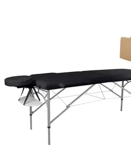 Masážne stoly a stoličky Masážne lehátko inSPORTline Tamati 186x70x63-90 cm 2-dielne hliníkové čierna