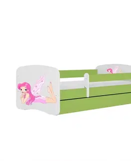 Postele pre dievčatá Detská Posteľ. Babydreams+Sz+M Zelená 80x180 Víla 2