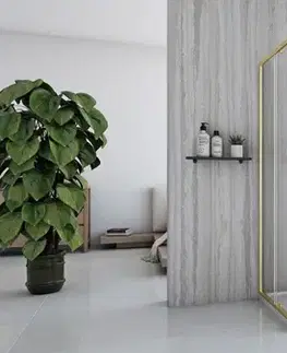 Sprchovacie kúty REA/S - Sprchovací kút City 90x90 Gold So sprchovou bielou vaničkou Savoy KPL-K6443
