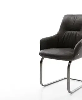 Jedálenské stoličky DELIFE Jedálenská stolička Zelia-Flex s opierkami mikrovlákno antracitová vintage jedálenská stolička plochá grafitová vrecková pružina