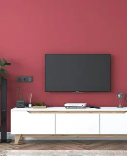 Konferenčné stolíky Televízny stolík Dite White and Walnut