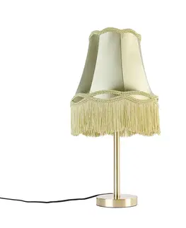 Stolné lampy Klasická stolná lampa mosadz s tienidlom Granny zelená 30 cm - Simplo