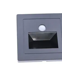 LED osvetlenie Bohemia-Design LED schodiskové svietidlo s pohybovým a súmrakovým senzorom LED/3W/230V 6000K čierna NASCC6