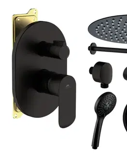 Kúpeľňové batérie Rubineta Rubineta - ULTRA-2F BLACK, podomietkový sprchový set vrátane príslušenstva OLBA625057