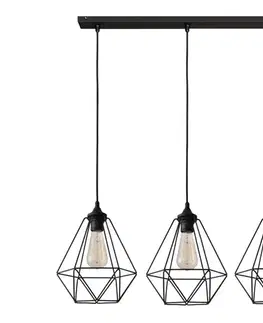 Svietidlá  Luster na lanku KARO 3xE27/15W/230V W-L 1311/3 BK-B