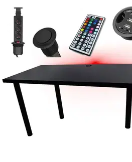 Kancelárske stoly Písací Stôl Low Čierna 160x80x3,6 Model 3