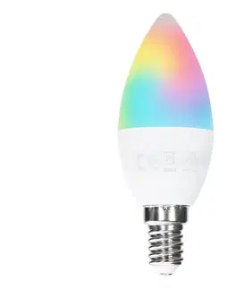 Žiarovky  B.V.  - LED RGBW Stmievateľná žiarovka C37 E14/6W/230V 3000K + diaľkové ovládanie B101054E1