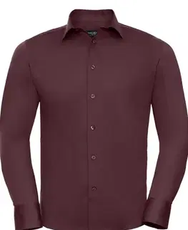 Pánske košele RUSSELL COLECTION Pánska čašnícka košeľa Russel dlhý rukáv -slim fit - 4 farby Biela,S