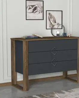 Komody Komoda Bumerang - Walnut, Anthracite