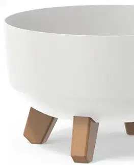 Kvetináče a truhlíky NABBI DGRL300L plastový kvetináč na nožičkách 28,5 cm biela