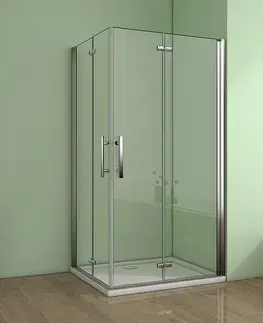 Sprchovacie kúty H K - Štvorcový sprchovací kút MELODY R808, 80x80 cm sa zalamovacím dverami vrátane sprchovej vaničky z liateho mramoru SE-MELODYR808 / SE-ROCKY-80 SQ