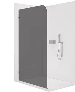Sprchové dvere CERANO - Sprchová zástena Walk-in Orbis Ľ/P - 8 mm - chróm, grafitové sklo - 100x200 CER-978741
