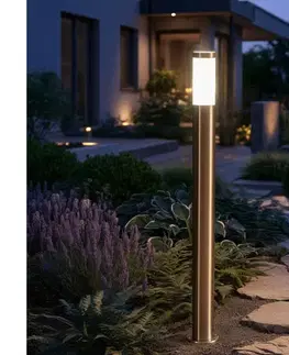 LED osvetlenie BRILAGI - LED vonkajšie svietidlo ELIA 1xE27/7W/230V 4000K IP44 100 cm chróm BG5750+BG0216
