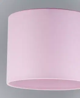 Lampy nad stôl do jedálne Tienidlo valček 9675 Pastelovo ružová D20