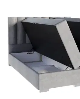 Postele FDM Manželská posteľ LINCOLN Boxspring | sivá 160 x 200 cm