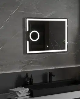 Kúpeľňové zrkadlá MEXEN - Onyx zrkadlo s osvetlením s kozmetickým zrkadlom 80 x 60, LED 600 9813-080-060-611-00