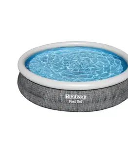 Nadzemné bazény Bazén samonosný sivý rattan 3.66x0.76 m 57443