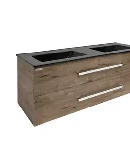 Kúpeľňový nábytok Kúpeľňová skrinka s umývadlom SAT Cube Way 120x53x46 cm dub wellington mat CUBE461202DWMODC CUBE461202DWMODC