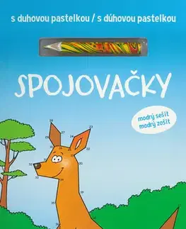 Nalepovačky, vystrihovačky, skladačky Spojovačky s dúhovou pastelkou – modrý zošit