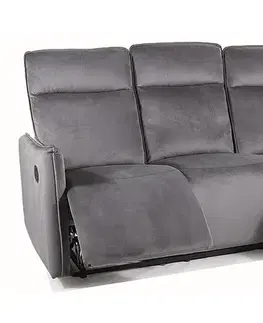 Relaxačné Trojité polohovacie kreslo TRAVIS VELVET 3 Signal