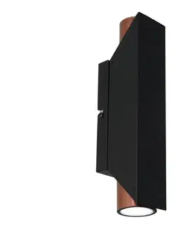 Svietidlá  Nástenné svietidlo WALL 2xGU10/8W/230V čierna/medená 3116
