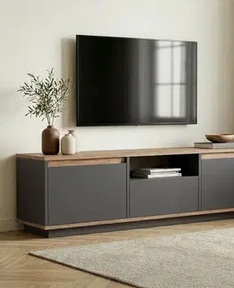 TV stolíky ANTIC TV stolík s dvierkami, antracit/borovica Atlantic