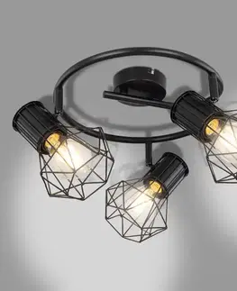 Lampy do spálne Stropné bodové svietidlo 54017-3 Čierna LS3