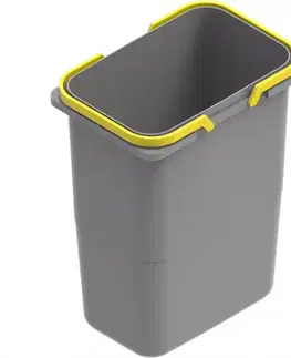 Koše na triedenie odpadkov Odpadkový kôš (MKT) plast sivý/žltý TE22.1
