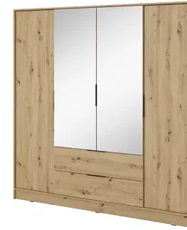 Šatníkové skrine Skriňa Kelly 4D so zrkadlom artisan