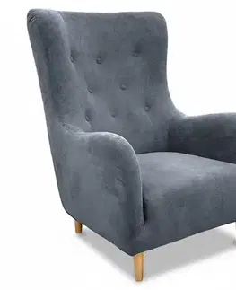 Kreslá ušiaky Kreslo Benetto Gerra 55 dr.oo/1 tmavo modrá
