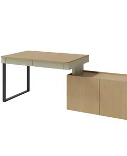 Kancelárske stoly Písací Stôl Luca LC10 +Komoda 3D eukalyptus/dub balti