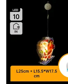 Vianočné dekorácie  B.V.  - LED Vianočná dekorácia LED/3xAAA Santa na lyžiach 23cm B10303K63