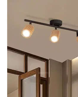 Svietidlá BRILAGI - Bodové svietidlo MODERN WOOD 3xGU10/8W/230V drevo/čierna BRI374