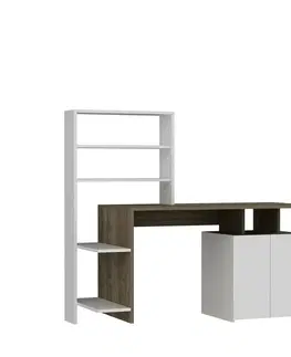 Konferenčné stolíky Pracovný stôl Melis Walnut and White
