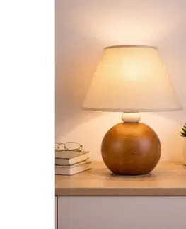 Lampy  Stolná lampa JUTA 1xE27/60W/230V dub/béžová LN-1.D.2/DĄB BEŻ