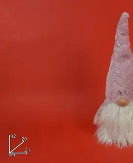 Vianočné dekorácie MAKRO - Škriatok vianočný 42cm ružový