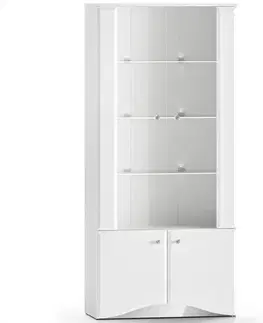 Vitríny a regály do obývačky Vitrína Glamour 01 Biela Lesk