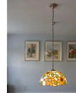 Svietidlá BRILAGI - Tiffany vitrážový luster na reťazi SUNFLOWER 1xE27/60W/230V pr. 40 cm BRP-8004C