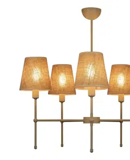 Svietidlá  Luster na tyči MADELA 5xE14/40W/230V juta/béžová 0243
