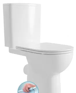 Záchody AQUALINE - TAVON kombi WC, Rimless, zadný odpad, biela PB106WR