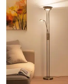 Lampy BRILAGI - Stmievateľná stojacia lampa SCARLETT 1xR7s/230W/230V + 1xG9/40W bronzová 63055