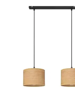 Svietidlá  Luster na lanku ALBA 2xE27/15W/230V hnedá/čierna W-L 2015/2 BK + WOOD