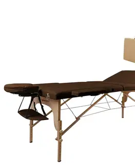 Masážne stoly a stoličky Masážne lehátko inSPORTline Japane 195x70x62-84 cm 3-dielne drevené hnedá