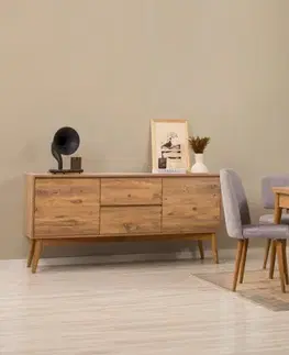 Jedálenské sety Set s rozkladacím stolom, stoličkami a konzolou (6 kusov) Vina Bench 04 0701 - Atlantic Pine, Grey