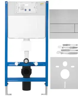 Záchody REA/S - Podomietkový WC systém K011A-Q + tlačidlá T Brush Steel KPL-E0057