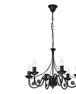 Svietidlá  Luster na reťazi DONATO 6xE14/40W/230V čierna LM-6.29/CZARNY MAT