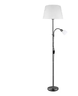 Lampy Eglo 31178 - Stojacia lampa ALMACEN 1xE27/60W/230V + 1xE14/25W čierna/biela 31178