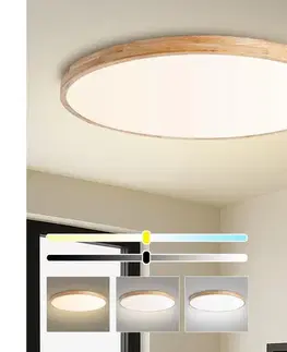 Svietidlá BRILAGI - LED stmievateľné svietidlo WOODLINE LED/128W/230V 3000-6000K dub, priemer 100 cm + diaľkový ovládač BRI898